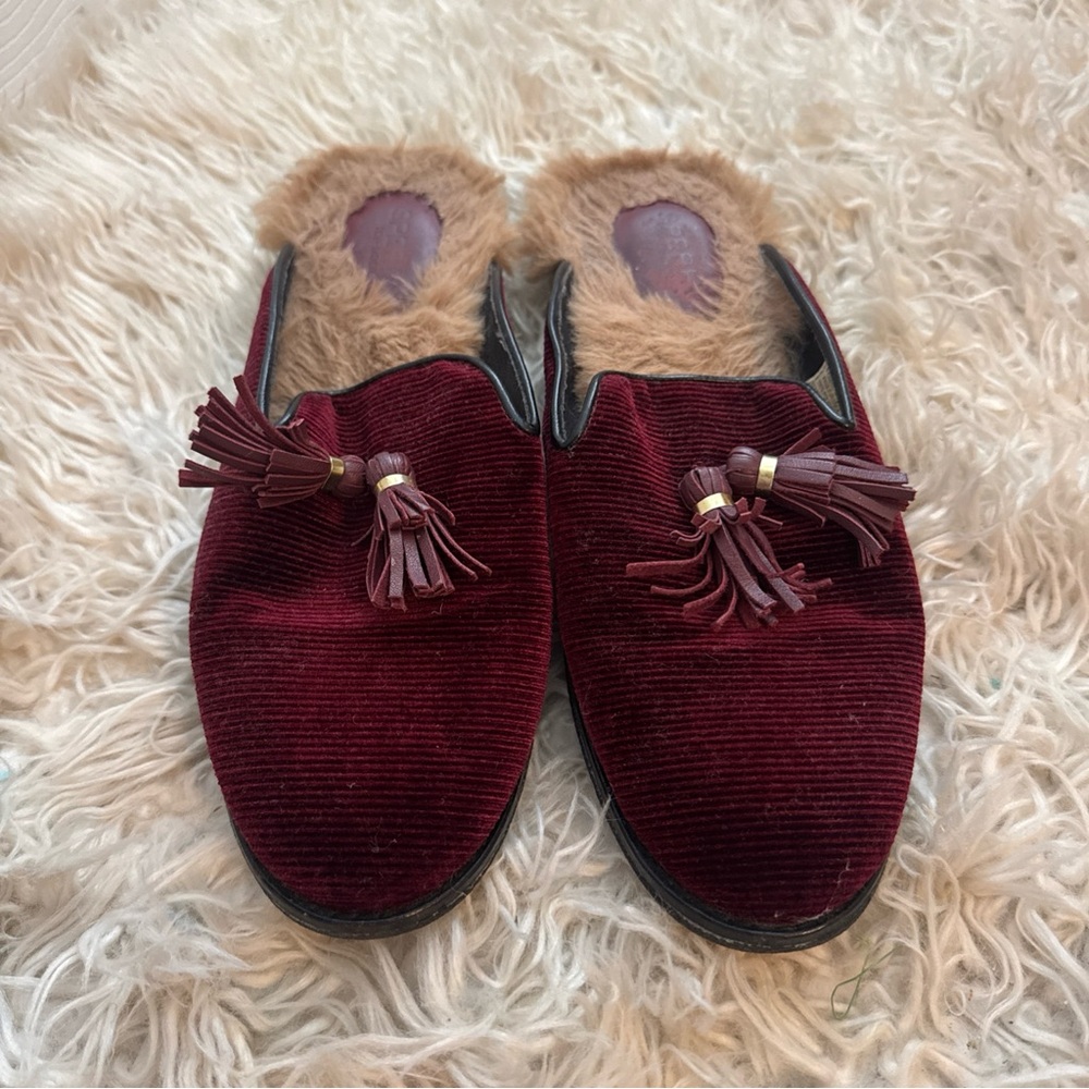 Sperry Burgundy Tassel Women's mules   Wine color